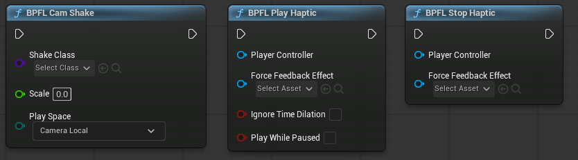 Player feedback events Blueprint library